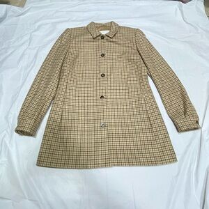 Escada Beige Checkered Trench Coat